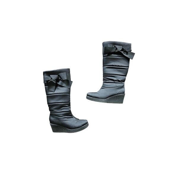 Kate Spade Black Cagney Wedge Boots Winter Boots Size 7.5 - Picture 1 of 10